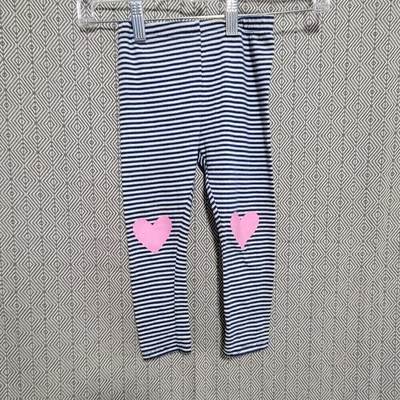 Cat&Jack/Primark "Mommy's Sweet Heart" Shirt &Blue Stripped Heart Legging Outfit - Picture 9 of 11